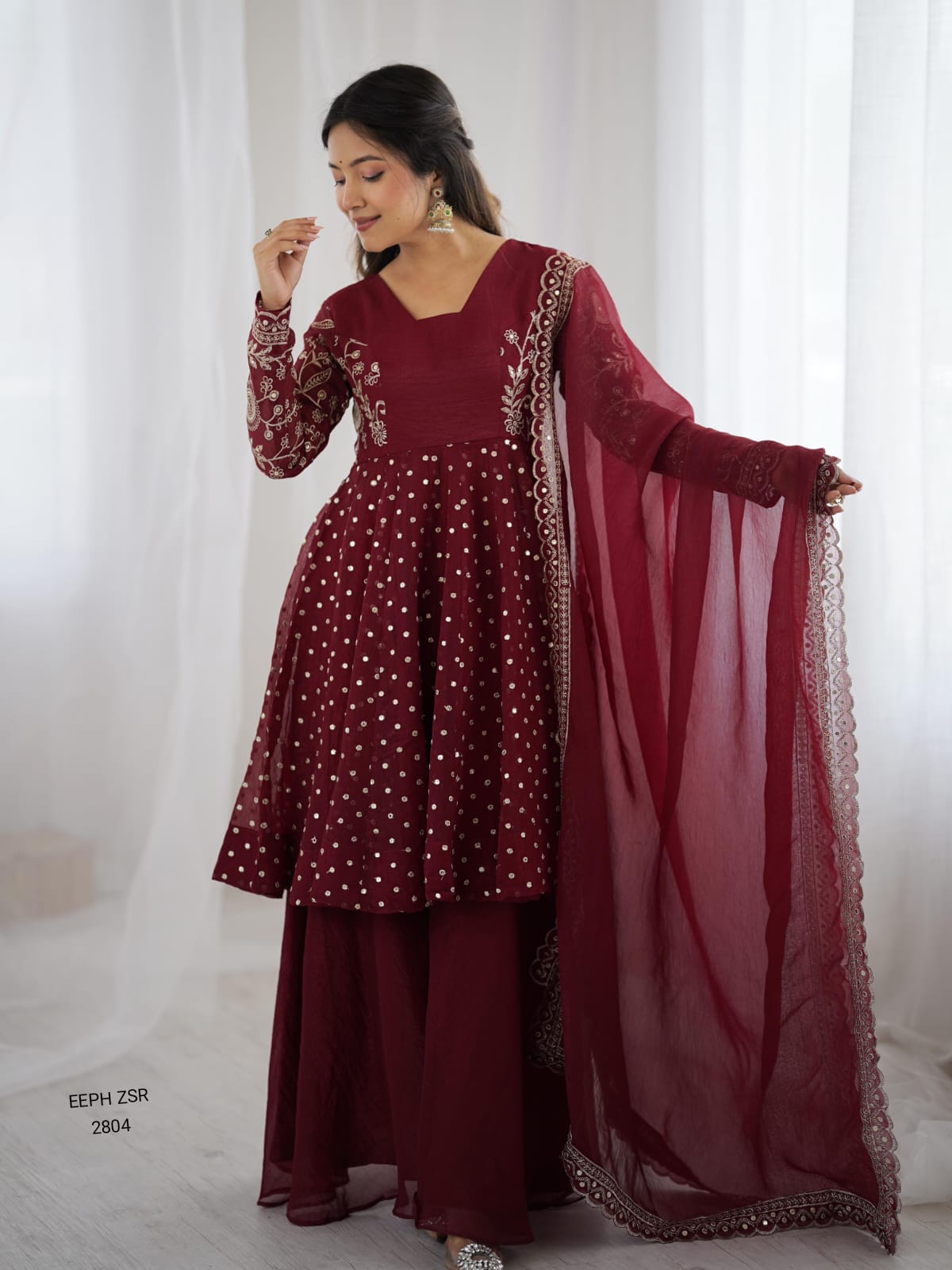 Elegant Zari Work Traditional Sharara Ensemble